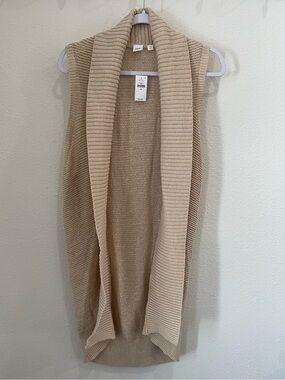 Gap Western Neutral Cardigan Knit Sleeveless Minimalist Everyday Bohemian